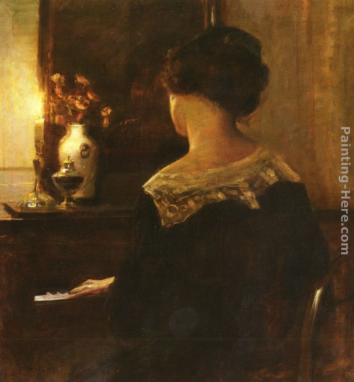 A Lady Playing The Piano painting - Carl Vilhelm Holsoe A Lady Playing The Piano art painting